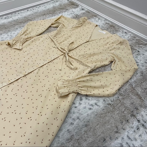 🌟HP🌟OvrSzd XS Oak+Fort Crème Floral Print Prairie Style Long Sleeve Maxi Dress - Picture 2 of 13